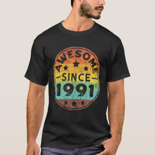 Awesome Since 1991 31St Birthday Party Retro Vinta T-Shirt