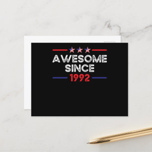 Awesome Since 1992 Cool America Birthday Year Postcard