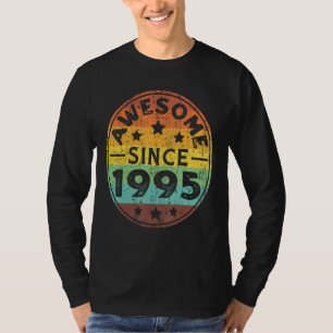 Awesome Since 1995 27th Birthday Party Retro Vinta T-Shirt