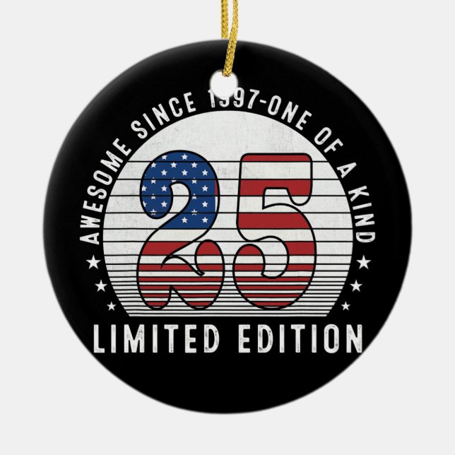 Awesome Since 1997 25 Years Old 25th Birthday Ceramic Ornament (Front)