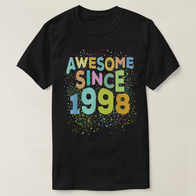 Awesome Since 1998 Funny Retro 24 Years Old 24th B T-Shirt (Design Front)