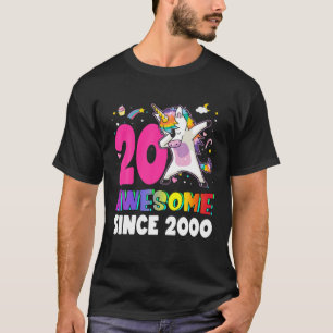 Awesome Since 2000 Dabbing Unicorn 20th Birthday G T-Shirt