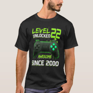 Awesome Since 2000 Level 22 Unlocked Video Games C T-Shirt