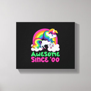Awesome Since 2000 Unicorn  Canvas Print