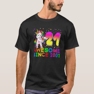 Awesome Since 2001 Unicorn Flossing 21St Birthday T-Shirt