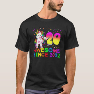Awesome Since 2002 Unicorn Flossing 20Th Birthday T-Shirt