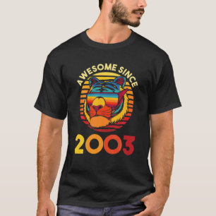 Awesome Since 2003! Birthday Tiger Sunglasses Year T-Shirt