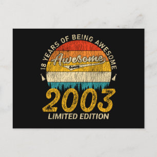 Awesome Since 2003 Limited Edition Birthday Gift Postcard