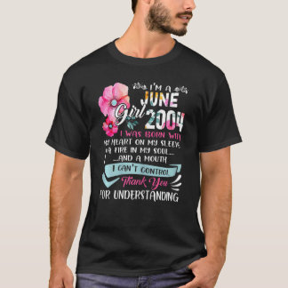 Awesome Since 2004 18th Birthday I'm A June Girl 2 T-Shirt