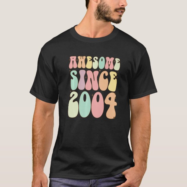 Awesome Since 2004 Birthday  18 Years Old Girls Bo T-Shirt (Front)
