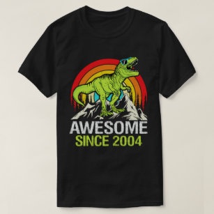 Awesome Since 2004 Dinosaur 19 Year 19th Birthday  T-Shirt