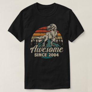 Awesome Since 2004 Dinosaur 19 Year 19th Birthday  T-Shirt