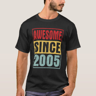 Awesome Since 2005 Vintage Distressed 17th Birthda T-Shirt