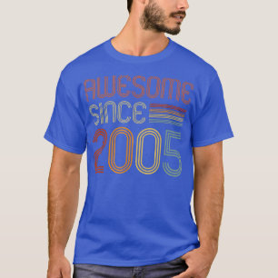 Awesome Since 2005for Boys Girls 17th Birthday Ret T-Shirt