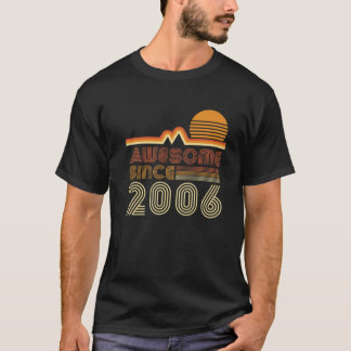 Awesome Since 2006 16Th Birthday Retro Theme Party T-Shirt
