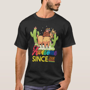 Awesome Since 2006 Birth Year Sheep Anniversary Sl T-Shirt