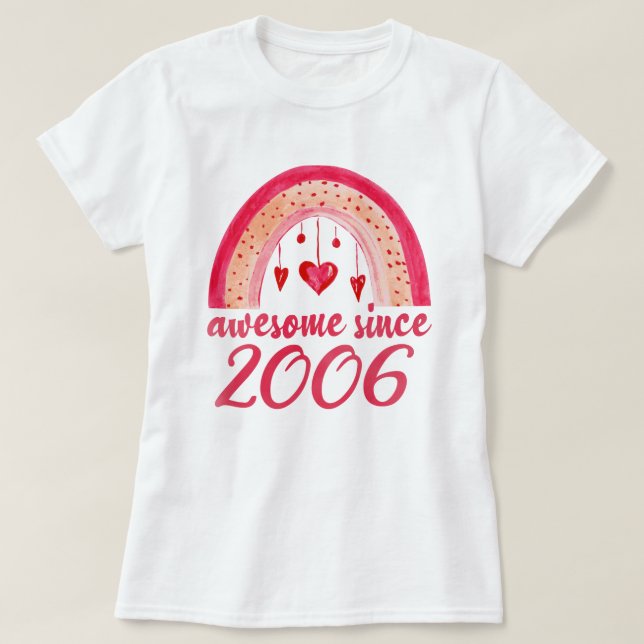 Awesome Since 2006 Rainbow 16th Birthday Gifts T-Shirt (Design Front)