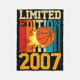 Awesome Since 2007 Birthday Basketball Limited Edi Fleece Blanket
