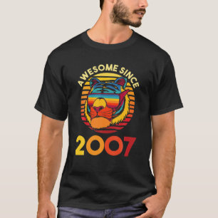 Awesome Since 2007! Birthday Tiger Sunglasses Year T-Shirt