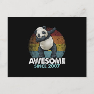 Awesome Since 2007 Dabbing Panda 13th Birthday Invitation Postcard