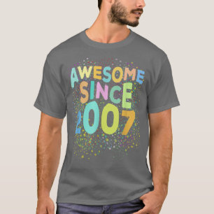 Awesome Since 2007 Funny Retro 15 Years Old 15th B T-Shirt
