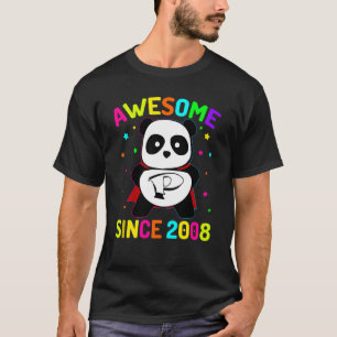 Awesome Since 2008 Super S Panda 14 Years Old 14th T-Shirt