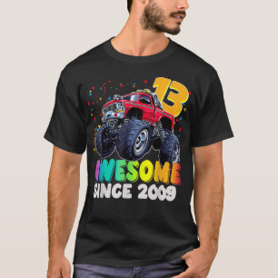 Awesome Since 2009 13th Birthday Boy Monster Truck T-Shirt