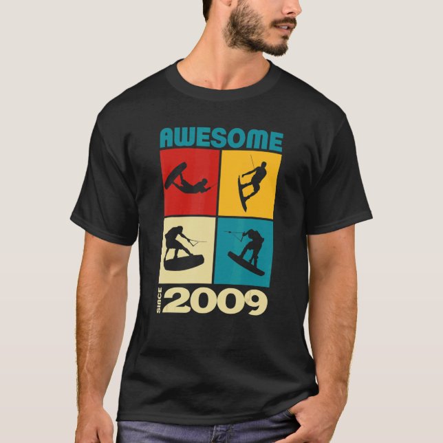Awesome since 2009  Wakeboard lifestyle T-Shirt (Front)