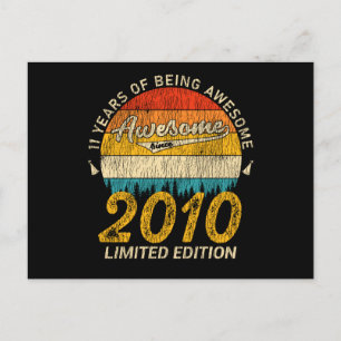 Awesome Since 2010 Limited Edition Birthday Gift Postcard
