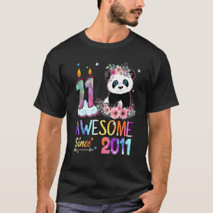 Awesome Since 2011 11th Birthday 11 Year Old Panda T-Shirt