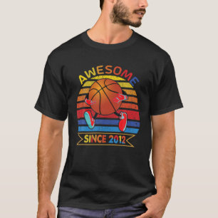 Awesome Since 2012 10Th Basketball Birthday For Bo T-Shirt
