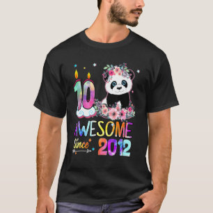 Awesome Since 2012 10th Birthday 10 Year Old Panda T-Shirt