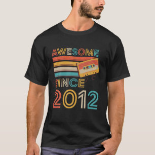 Awesome Since 2012 10Th Birthday Retro Cassette T-Shirt