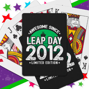 Awesome Since 2012 Leap Year Day Feb 29 Birthday Playing Cards