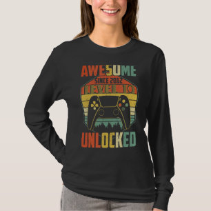 Awesome Since 2012  Level 10 Unlocked Video Game T-Shirt