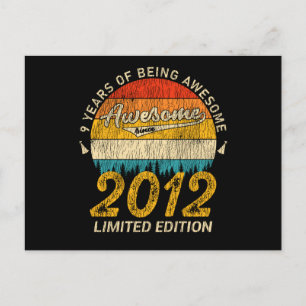 Awesome Since 2012 Limited Edition Birthday Gift Postcard