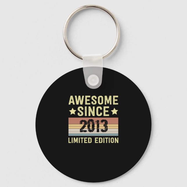 Awesome Since 2013 Birthday Keychain (Front)
