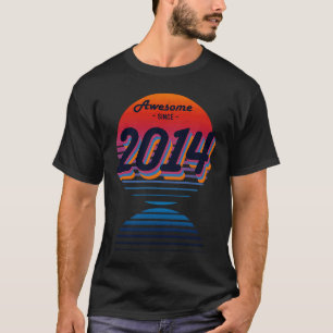 Awesome Since 2014 70's 80's Retro Party Birthday T-Shirt