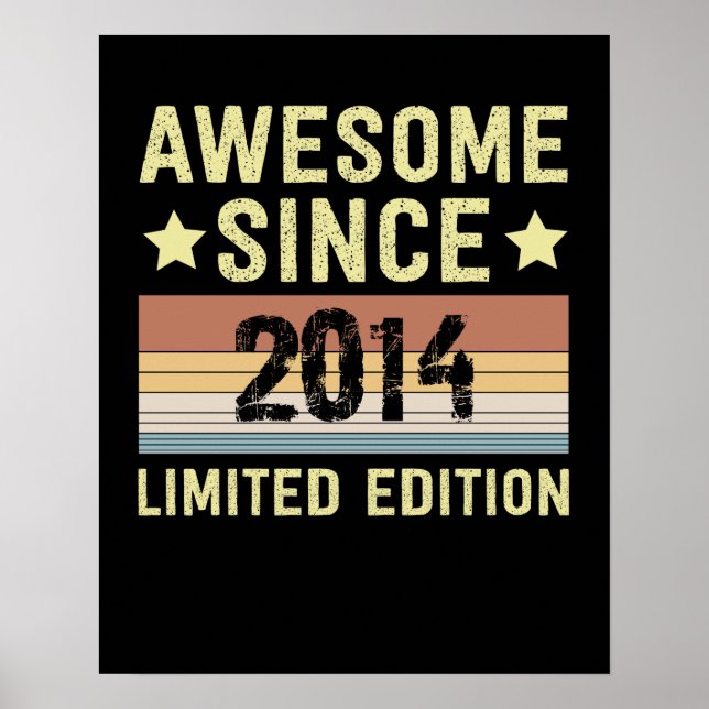 Awesome Since 2014 Birthday Poster (Front)