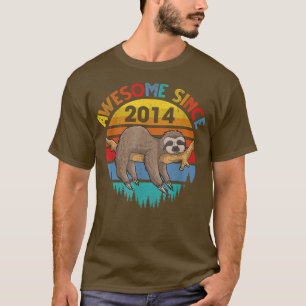 Awesome Since 2014 Sloth Birthday 8 Years old Birt T-Shirt