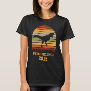 Awesome Since 2015 Rex Dinosaur Sunset For Boys An T-Shirt