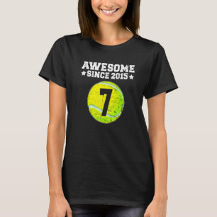 Awesome Since 2015 Tennis 7th Birthday 7 Years Old T-Shirt