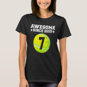 Awesome Since 2015 Tennis 7th Birthday 7 Years Old T-Shirt