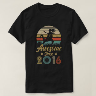 Awesome Since 2016 3th Years Old Dinosaur Birthday T-Shirt