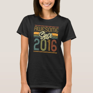 Awesome Since 2016 6th Birthday 6 Years Old Bday K T-Shirt