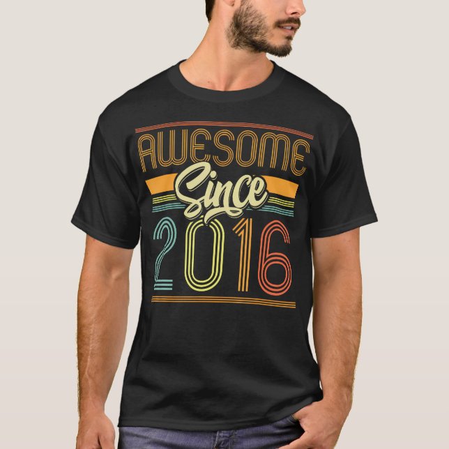 Awesome Since 2016 8Th Birthday 8 Years Old Bday K T-Shirt (Front)