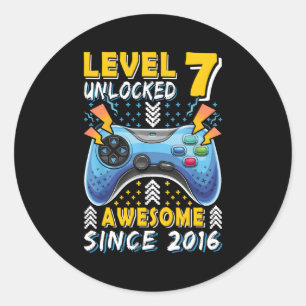 Awesome Since 2016 Gamer 7Th 7 Classic Round Sticker
