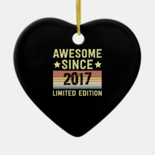 Awesome Since 2017 Birthday Ceramic Ornament