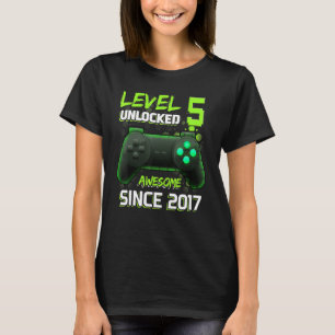 Awesome Since 2017 Level 5 Unlocked Video Games Co T-Shirt
