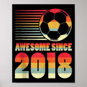 Awesome Since 2018 Soccer 8th Birthday Tank Top  Poster
